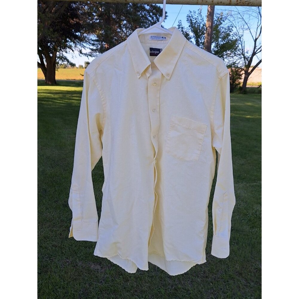 BUCKINGHAM Vintage Single Needle Tailoring Yellow XL Button Down Shirt